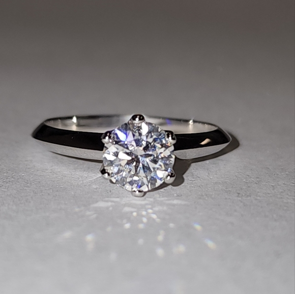 1 Carat Certified Moissanite Solitaire 925 Silver Ring - Picture 3 of 4